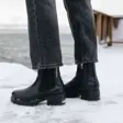 Canada Snow Mount Kimberley Boots Spikes -naisten nastasaapas mustaa nahkaa
