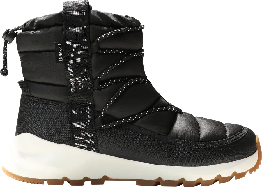 The North Face Thermoball Lace Up Waterproof -talvikenkä naisille, musta tikattu päällinen