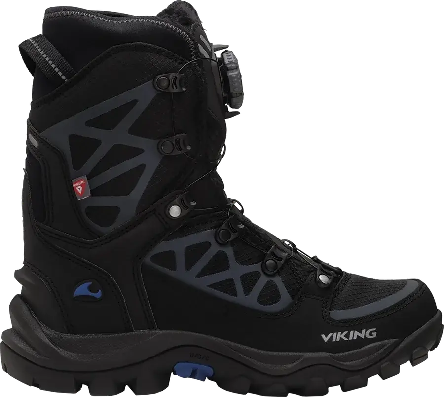 Viking Constrictor III High Waterproof Boa -talvisaapas, musta ja hopea, BOA-kiristys