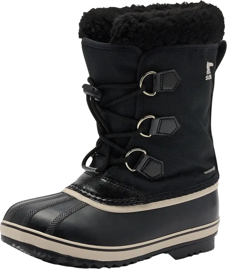 Sorel Little Kids Yoot Pac Nylon WP -lasten talvisaapas mustana